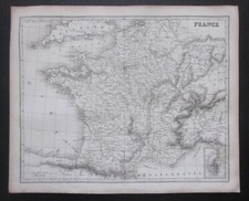 1843 France carta geografica