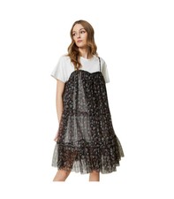 Abito corto in tulle a fiori