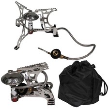 Campeggio Fornello con Tubo Flessibile Accensione-Piezo Pieghevole Esterno 3000