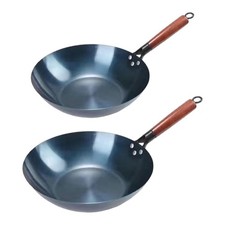 Wok in ferro con manico in