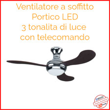 Ventilatore da Soffitto con Luce e Telecomando LED Velocita' Pale in Legno 130cm