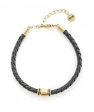 Bracciale steel gold pelle - bracciale,