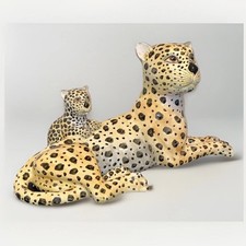 Statua scultura leopardo/cub