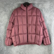 Uniqlo Piumino Giubbotto Donna Grande Cappotto Borgogna Esterno Imbottito Esterno