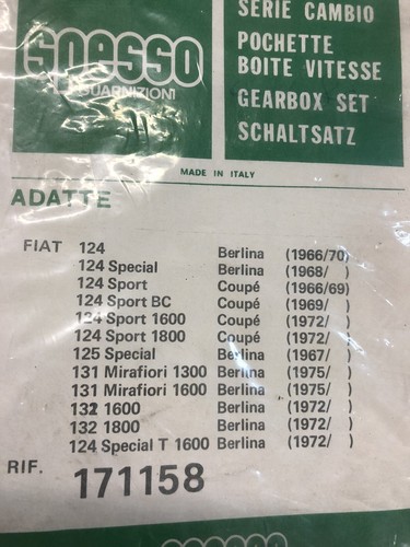 Guarnizioni cambio fiat 124 - fiat,