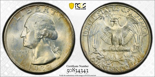 1932 washington quarter pcgs - washington,