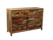 CREDENZA INDUSTRIAL LEGNO RICICLATO COLORATO CON SPORTELLI CM H80X120X40