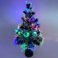 Mini albero di Natale artificiale da tavolo con luci in fibra ottica che cambia
