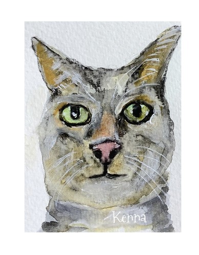 Aceo kenna original gouache - original,