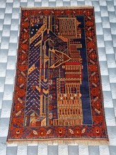 Tappeto vintage afgano fatto a mano tappeto storico area lana misura 157x195 cm