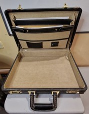 Valigetta 24 Ore Vintage Pelle Rigida Nera Marrone con Serrature a Combinazione