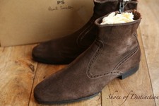 Scarpe stivali Paul Smith marroni scamosciati con zip uomo UK 6 US 7 EU 40