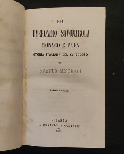 Fra hyronimo savonarola monaco - savonarola,