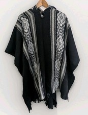 Poncho pullover nero ALPACA