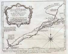 GUINEA AFRICA "Vervolg van de Kust van Guinee van de" 1760 J. van der Schley