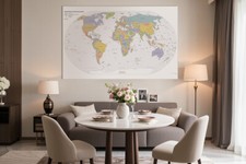 Mappa Del Mondo 150x100cm Poster Education Art Wall Chart Decorazione Murale