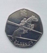 50 Pence London 2012 Equestrian sterlina Numismatica da collezione UK Olimpiadi