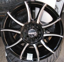 CERCHI IN LEGA 15 "  MOMO THUNDER X NUOVA VOLKSWAGEN VW POLO - NUOVI NERI BLACK