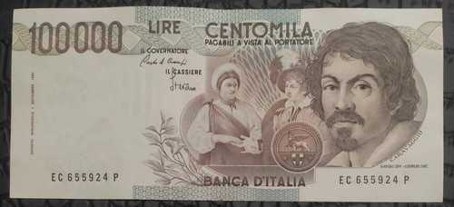 100000 lire caravaggio - 100000,
