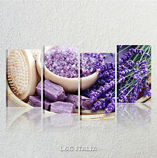 Lavanda zen 2 Quadro su tela 152x78 stampa shabby provenzale bagno benessere