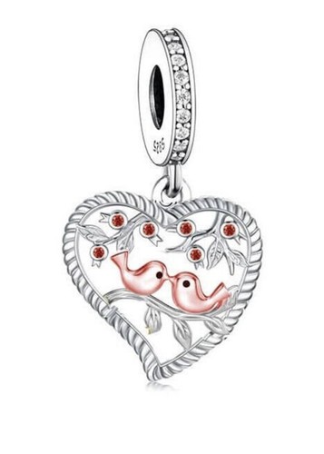Ciondolo cuore uccellini amore - ciondolo,