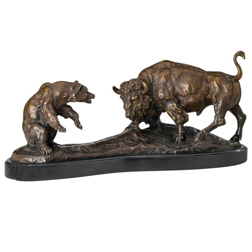 Scultura bronzo orso toro - scultura, e