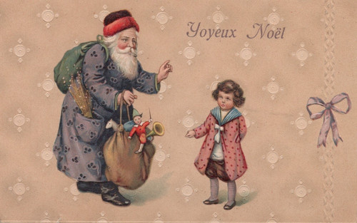 Cartolina vecchio mondo babbo - vecchio,