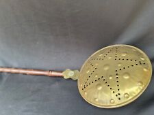 Antico scalda letto in rame e ottone