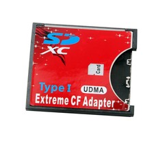 Adattatore lettore schede di memoria flash compatto SDXC SDHC SD a CF portatile tipo I