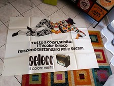 MANIFESTO ORIGINALE NON COMPLETO ANNI 70 TV COLOR SELECO