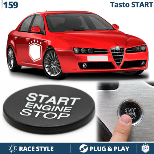 Tasto start stop nero - stop, alfa