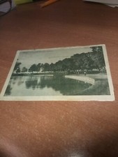 CARTOLINA PARMA - IL LAGHETTO GIARDINO PUBBLICO VG 1920 FRANCOBOLLO ASPORTATO 