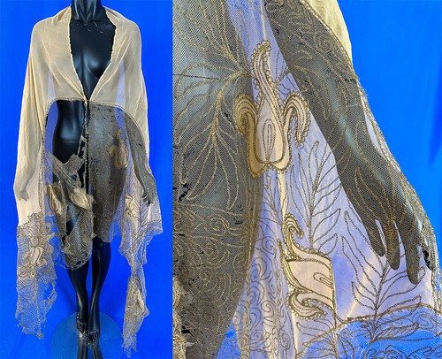 Scialle edoardiano antico oro - scialle,