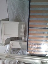 LETTO SINGOLO ARTIGIANALE COUNTRY CHIC BIANCO ARREDO MOBILE MATERASSO E CUSCINO