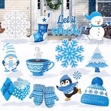 12 Pcs Winter Yard Signs with