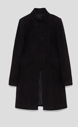 Cappotto doppiopetto zara nero - doppiopetto,