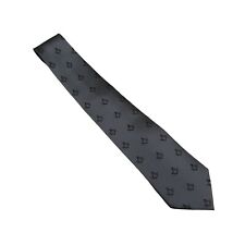 Massoneria - Cravatta grigio antracite in seta con ricamo Squadra e Compasso