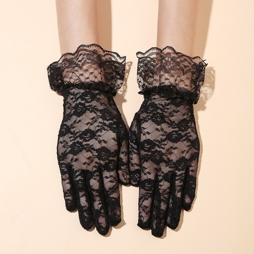 Guanti eleganti pizzo rosa - pizzo,
