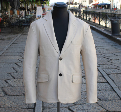 Giacca pelle modello blazer