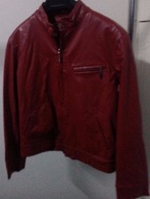 Giacca giubbino giubbotto Di Pelle Donna in Similpelle Rosso TG.L