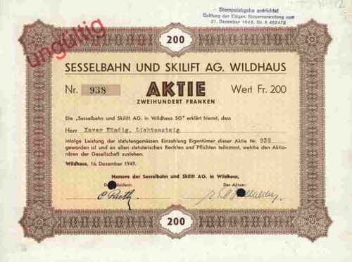 Sesselbahn skilift ag 1949 - ag,