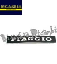 12181 - TARGHETTA ADESIVO SELLA FONDO NERO SCRITTA GRIGIA VESPA PX 125 150 200