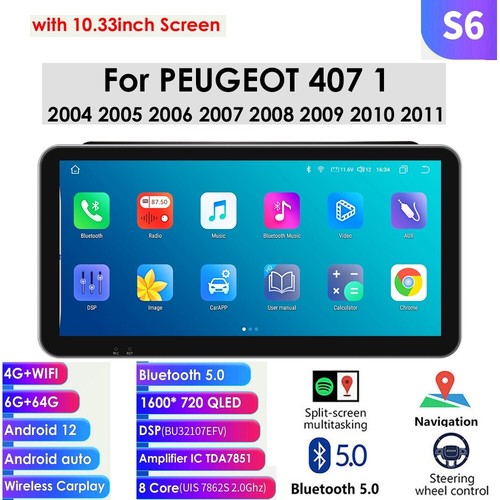 64gb per peugeot 407 - 6+64gb,