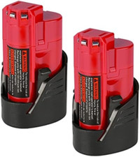 2pezzi 12V 3.0Ah Li-ion Batteria per Milwaukee M12 M12B 48-11-2411 48-11-2420 48