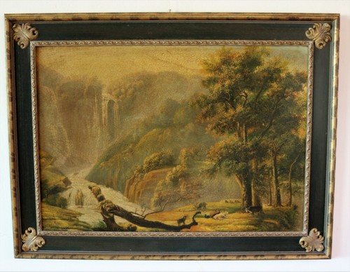 Dipinto paesaggio con cascata - dipinto, "paesaggio