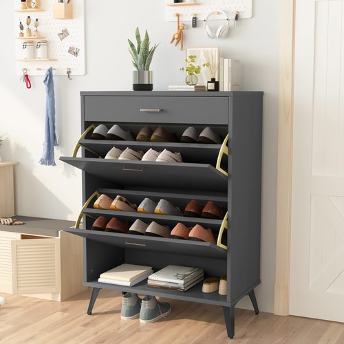 Grigio scarpiera awqm legno - grigio,
