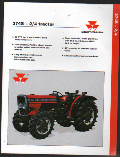 Scheda brochure trattore