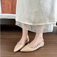 Ballerine Decolte Nude Vernice