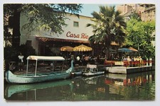Cartolina San Antonio Texas Casa Rio ristorante messicano barche fluviali
