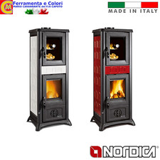 Stufa a Legna Con Forno NORDICA 7.3 kw GEMMA 5 Riscaldamento Casa Termoventilata